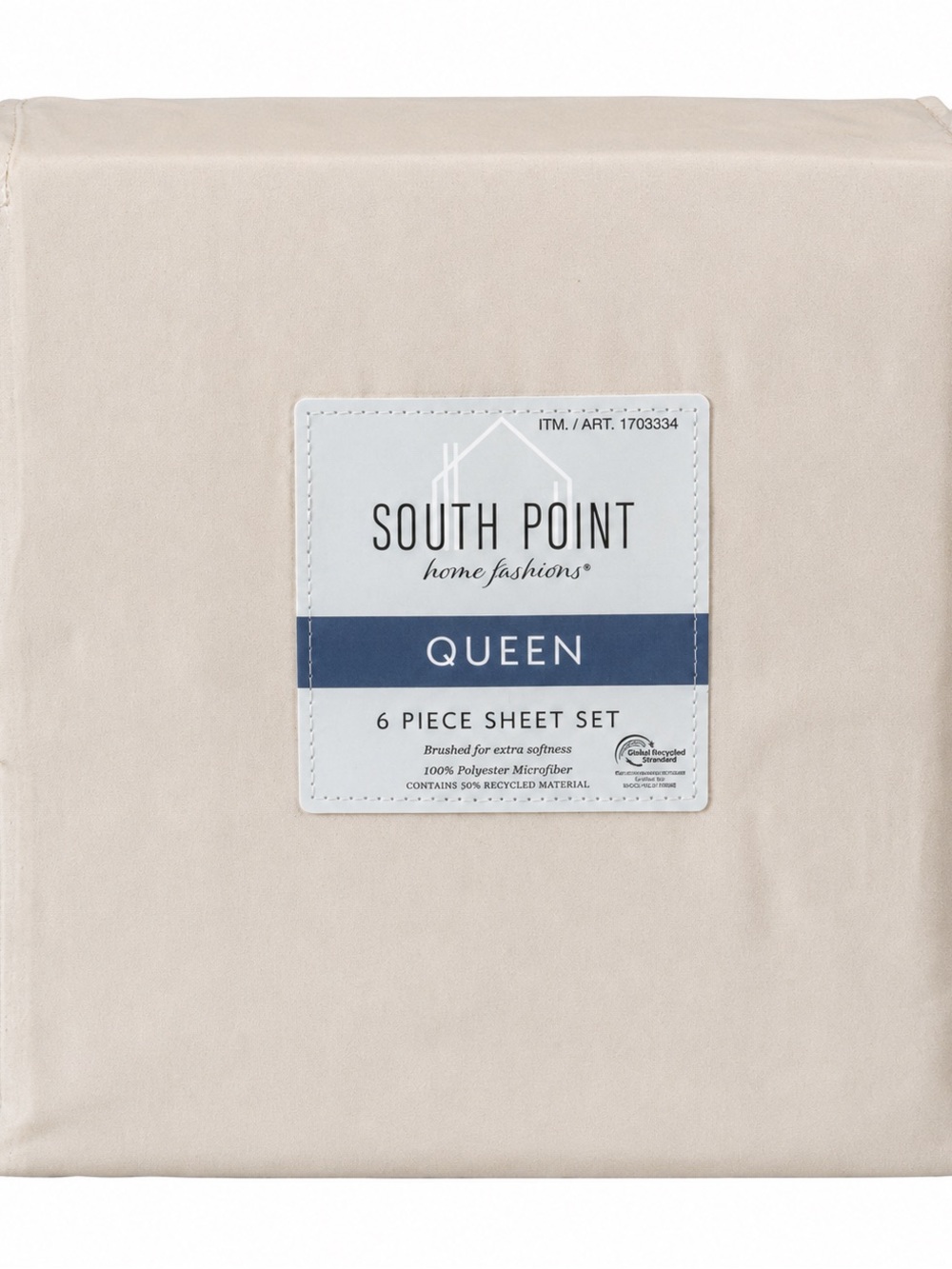 South Point Queen 6 Piece Microfiber Sheet Set Beige NEW Soft Deep Pocket